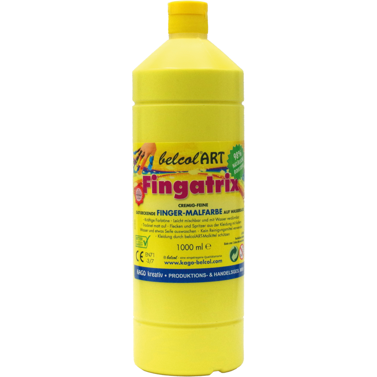 Textilfarbe, Fingerfarbe, Gelb, Flasche, Kunstfarbe, Fingerfarben, Malfarbe, Fingatix, Gelb, Kunstbedarf
