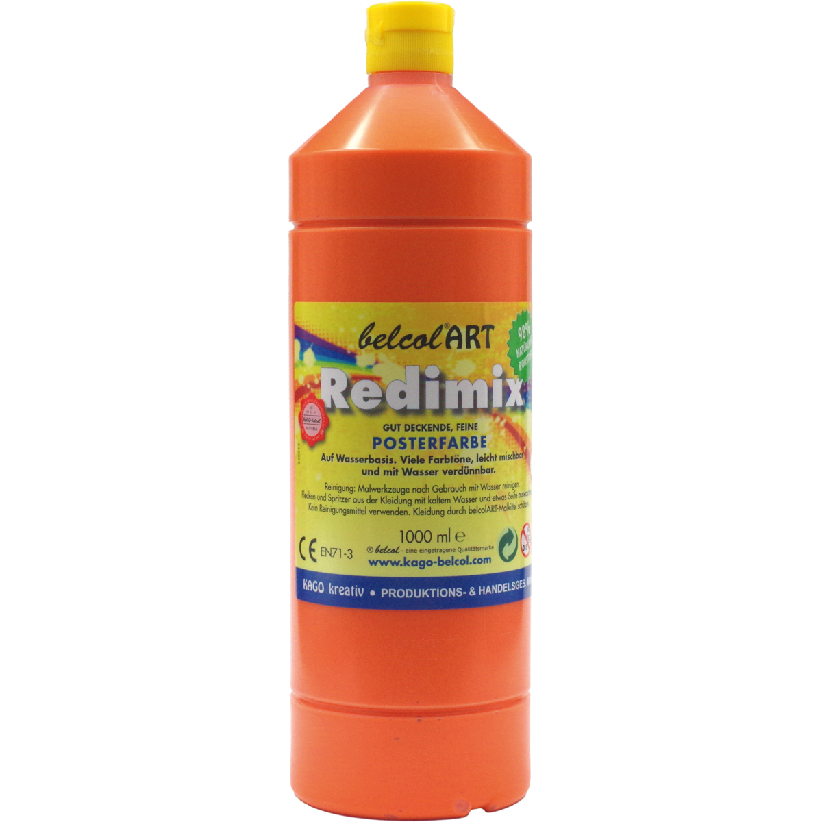 Posterfarbe, Rot, Flasche, Kunstfarben, 300ml, Posterfarbe, Orange, Flüssig, Kunststoffflasche, Redimix