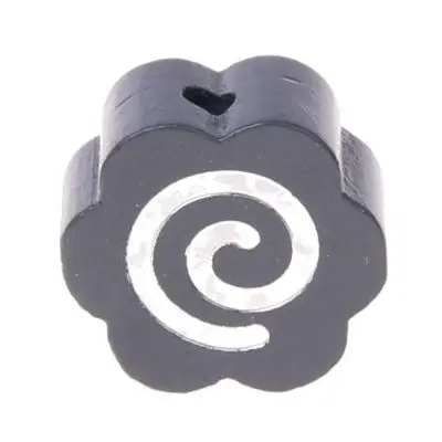 Motivperle Glitzerblümchen Spirale grau 563 auf Lager