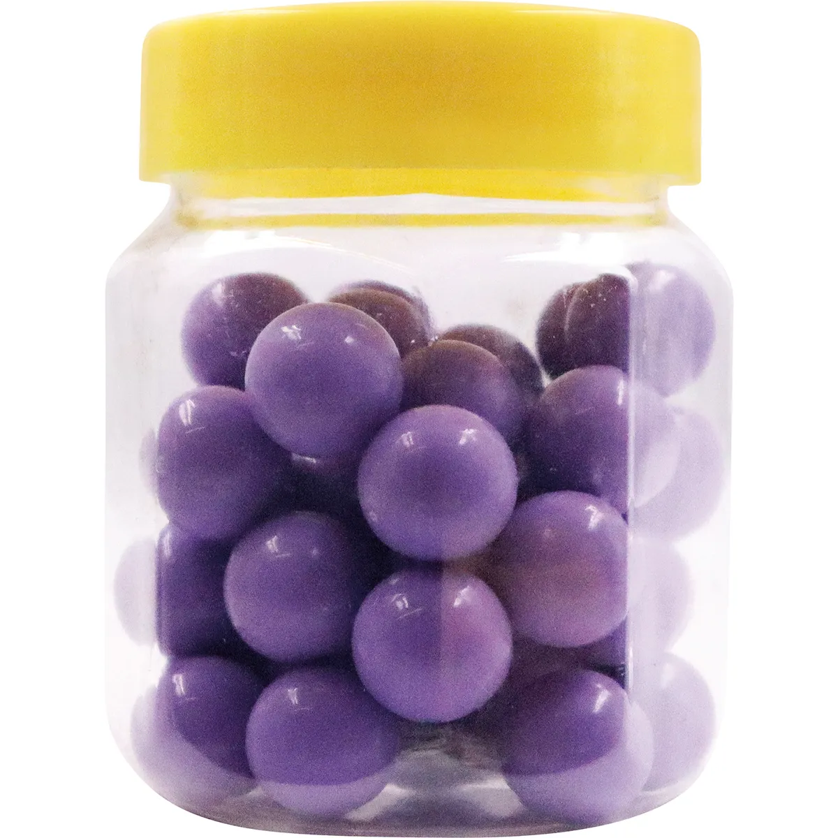 Kaugummi, Lutschbonbons, violett, Kapseln, Glasbehälter, Kaugummi, Lutscher?, g...