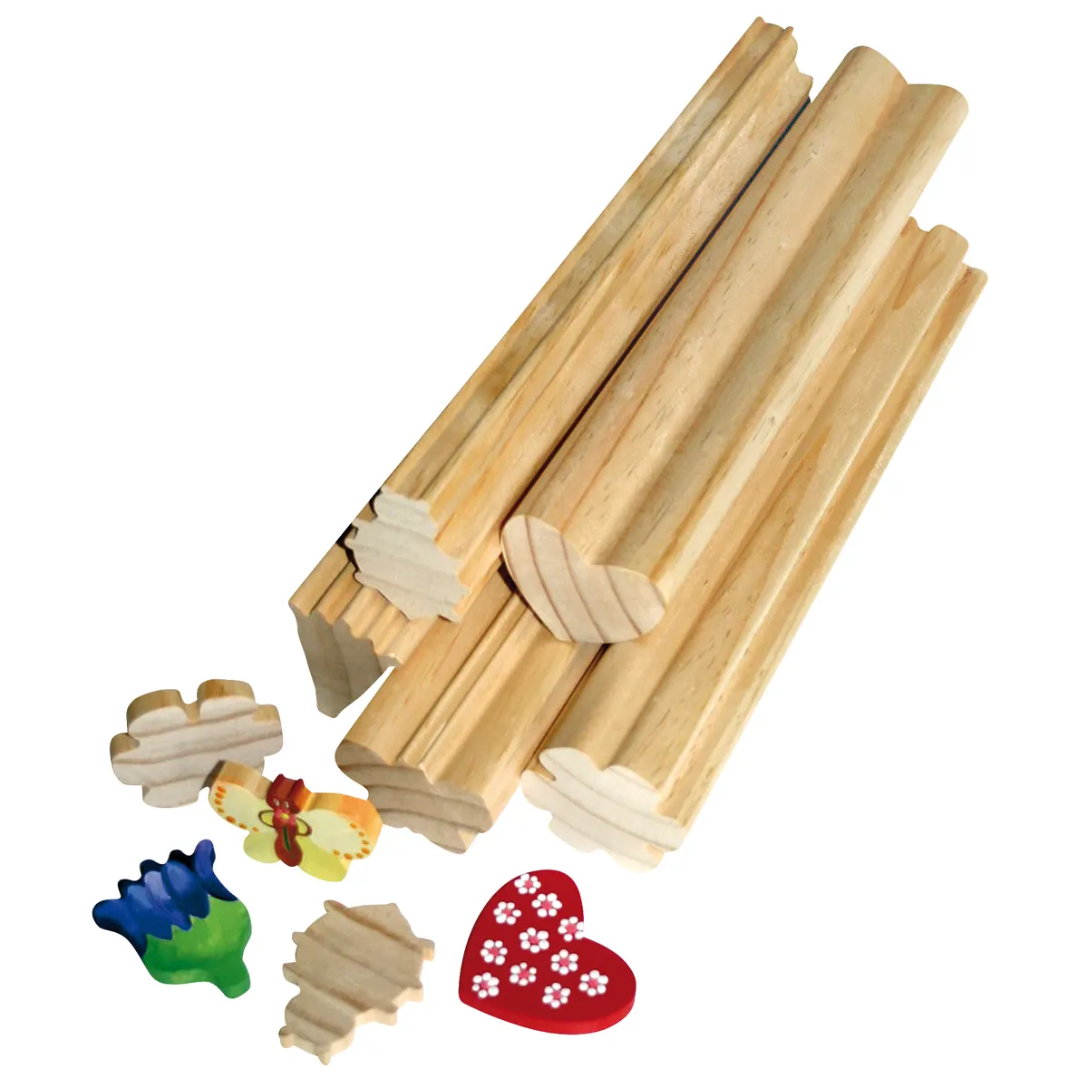 Holzstäbe, Bastelholz, Holzrohlinge, Herzform, Keksformen, Holzstempel, Stempelset, Stäbchen, Herzform, Favoritenaufkleber