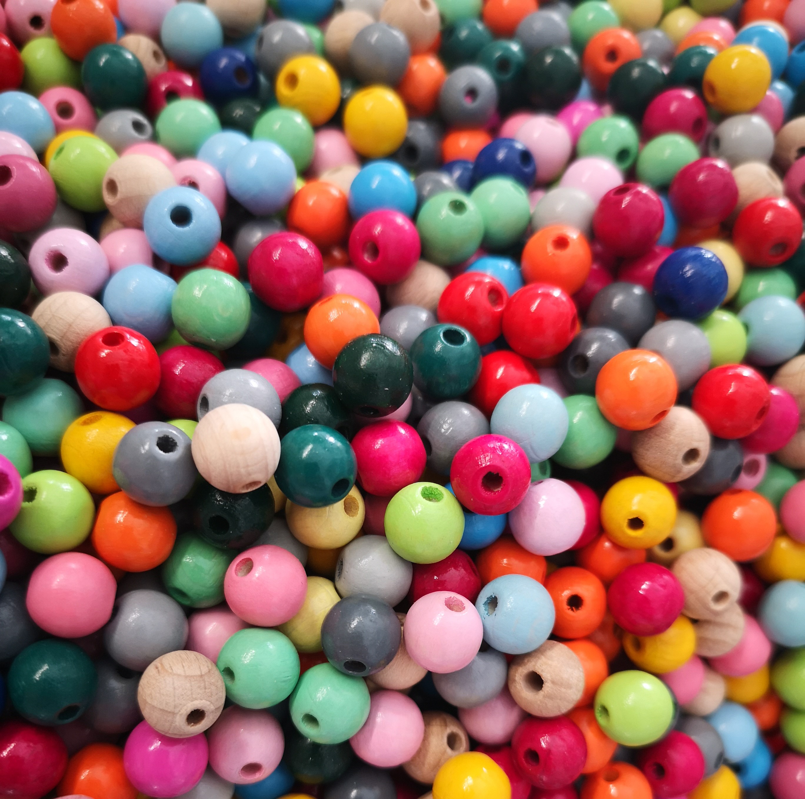 10 mm wooden bead mix 100g - SALE/ANGEBOT