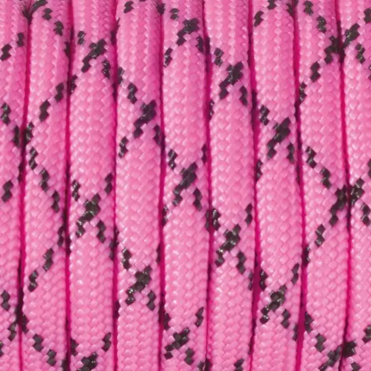 Paracord Kordel Ø 4 mm • 1 Meter pink-schwarz 43 auf Lager