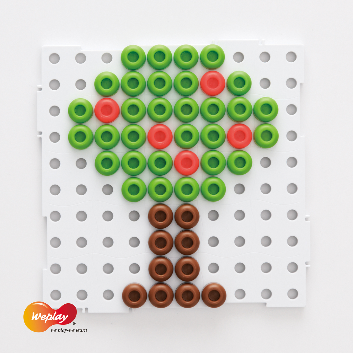 bunte runde Perlen, dot grid, abstraktes Muster, Lernspielzeug, WePlay Lernbausteine