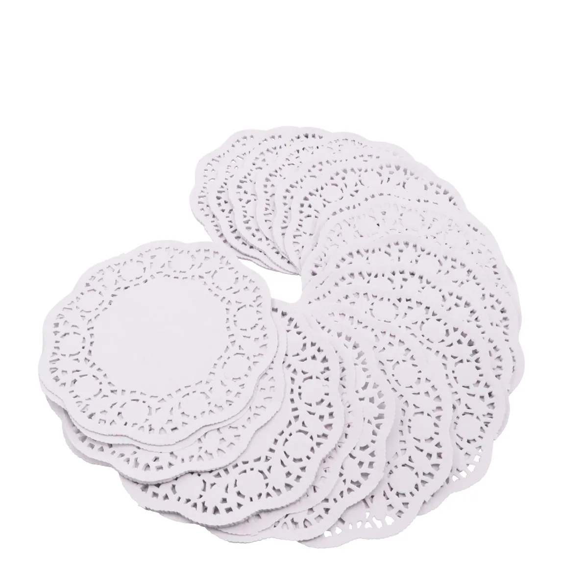 Doily, Papierdoily, Spitze, Kreis-Form, Kunsthandwerk, Spitze, Tischdeckchen, rund, weiß, Satz von 12