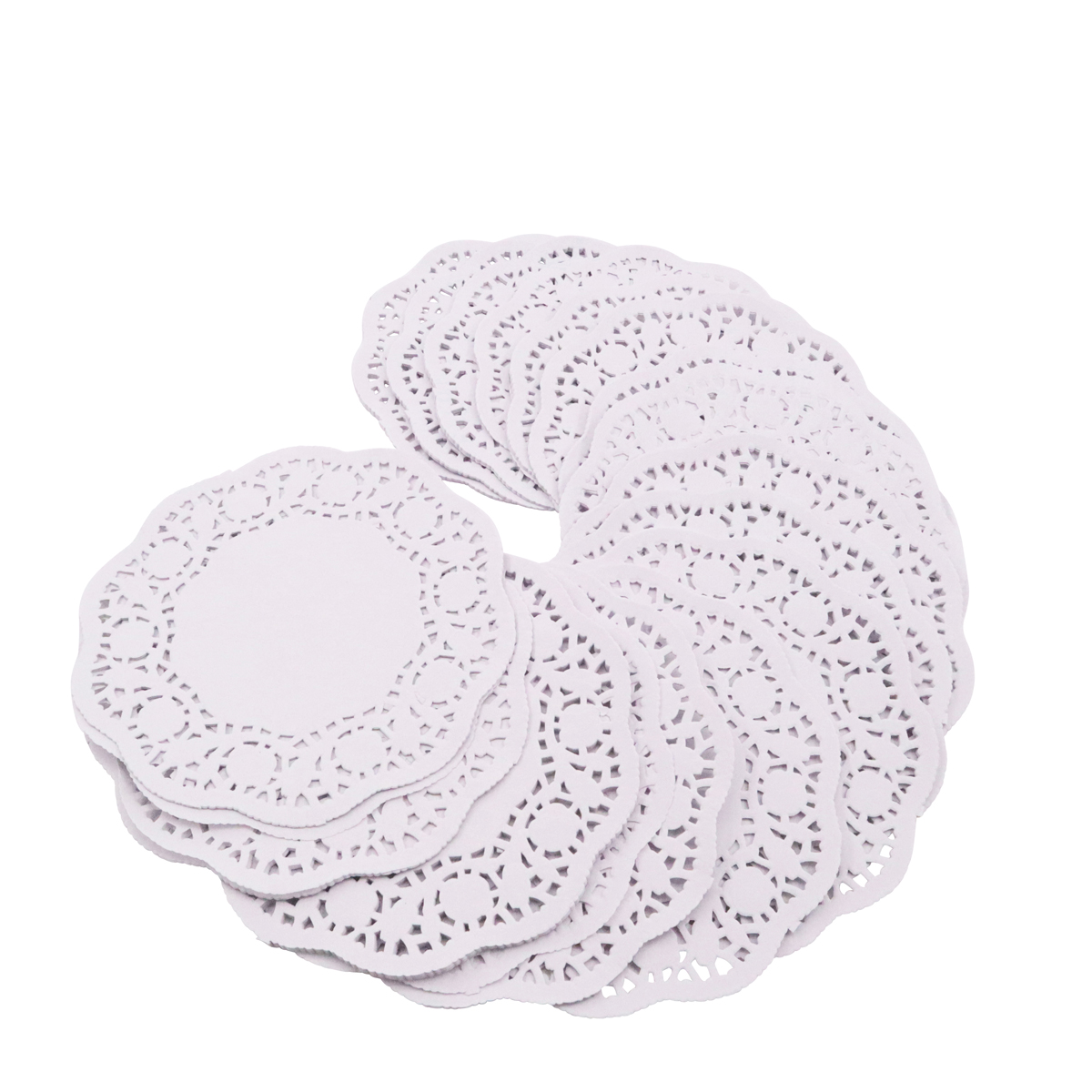 Doily, Papierdoily, Spitze, Kreis-Form, Kunsthandwerk, Spitze, Tischdeckchen, rund, weiß, Satz von 12