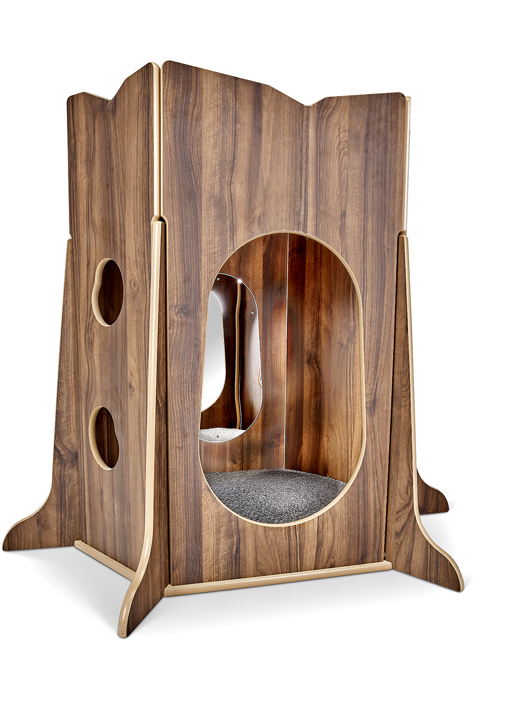 Puzzlek Hut, Holzspielhaus, Holzinnenraum, Holzoptik Spielhaus, Kinder Zelt, Katzenhöhle, Holzstruktur, Gehäuse, Verstecksturm, Kuschelbett