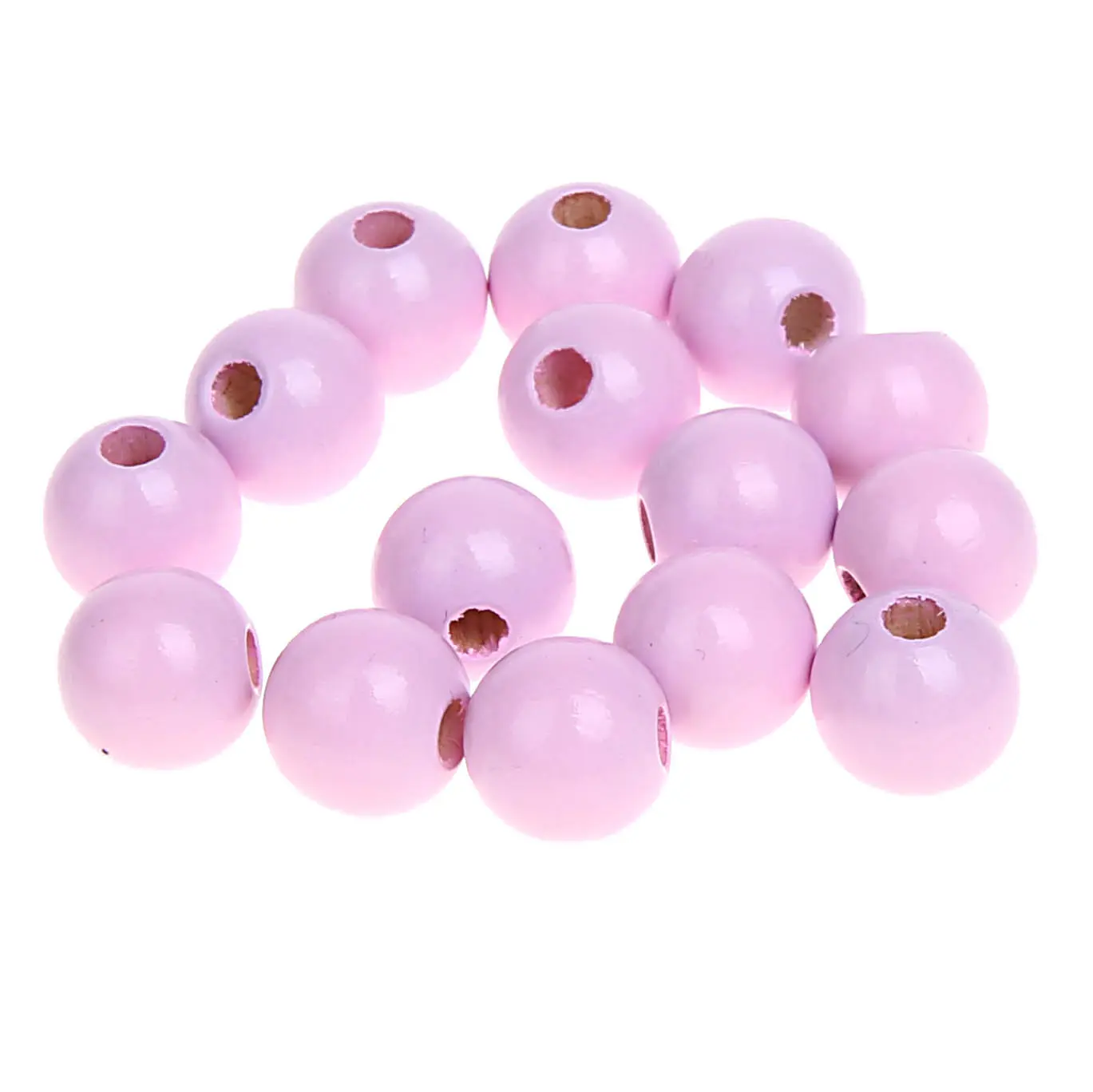 Wooden beads 10mm - 50 pieces pink 35 in stock 