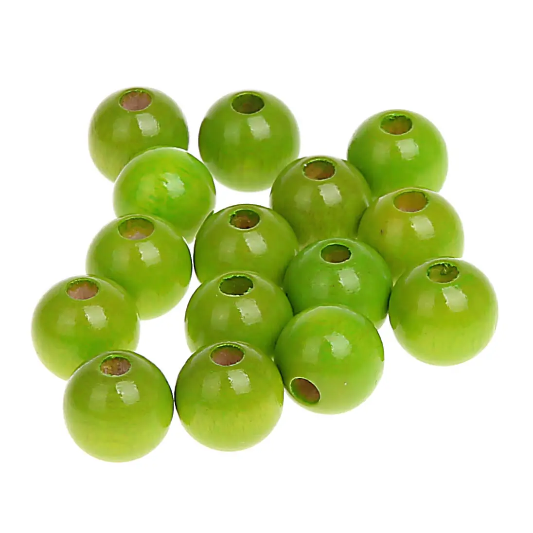 Wooden beads 10mm - 50 pieces yellow-green 196 in stock 