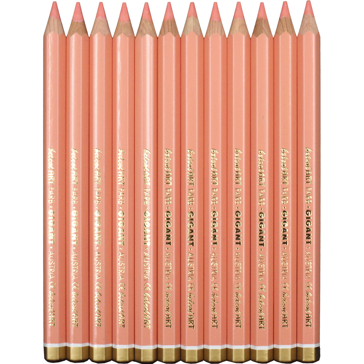 Bleistift, Pfirsich, Rundholz, Kohlemineral, Set mit 12 Stiften