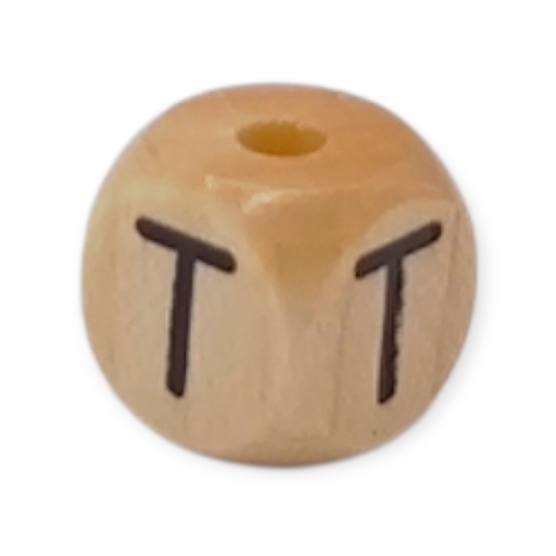 Letter beads letter cube wood embossed 10mm T 245 in stock 