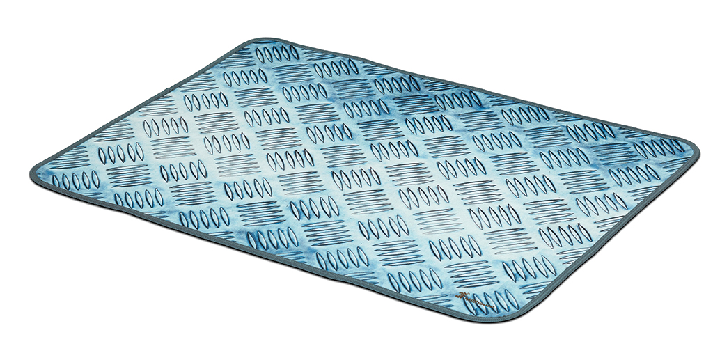 Bodenmatte, Metalloptik, Rautenmuster, Gummi, Blau, Tischmatte, Metallrutschfest, Gewachste Oberfläche, erhöhte Stabilität, Muster—Raupenel, Matte, Gehäuse, Metal, Raues Muster, Rutschfest, matte, tischdecke, muster, metalloptik, plattenauflage