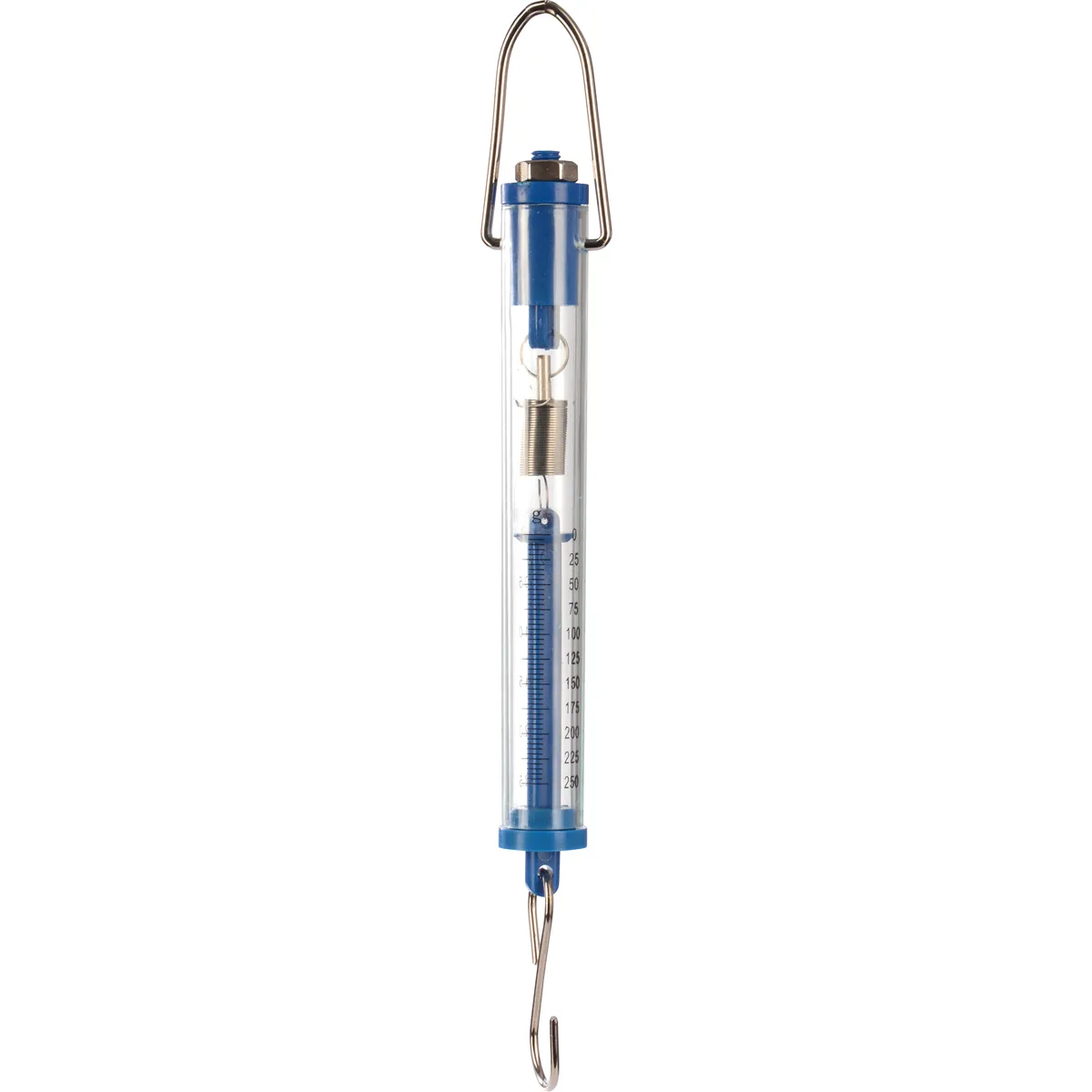 klemmmanometer, rohrmanometer, klarer skalenmess, blau, freihängend, Fischereibodenköder, Köderboje, Federmechanismus, Messskala, Blau