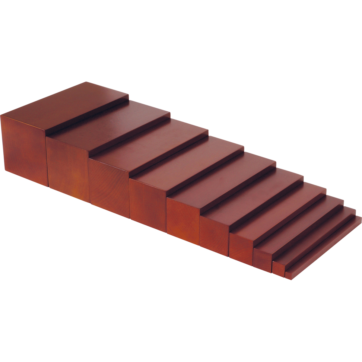 Holzblocke, Stufen, Kastenform, braun, Stufenblock