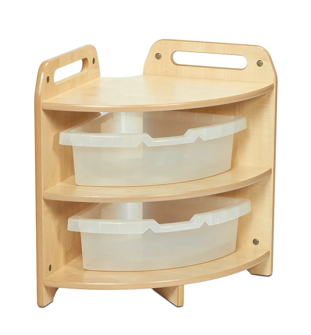 Kinderregal, Holzregal, Eckregal, Aufbewahrung, Aufbewahrungsboxen, Kinderregal, Holz, 3 Schubladen, Kurze Ablage, Aufbewahrung