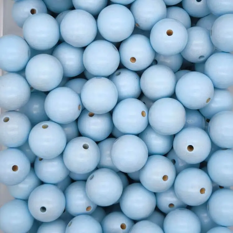 Wooden beads 25mm - 5 pieces baby blue 64 in stock 