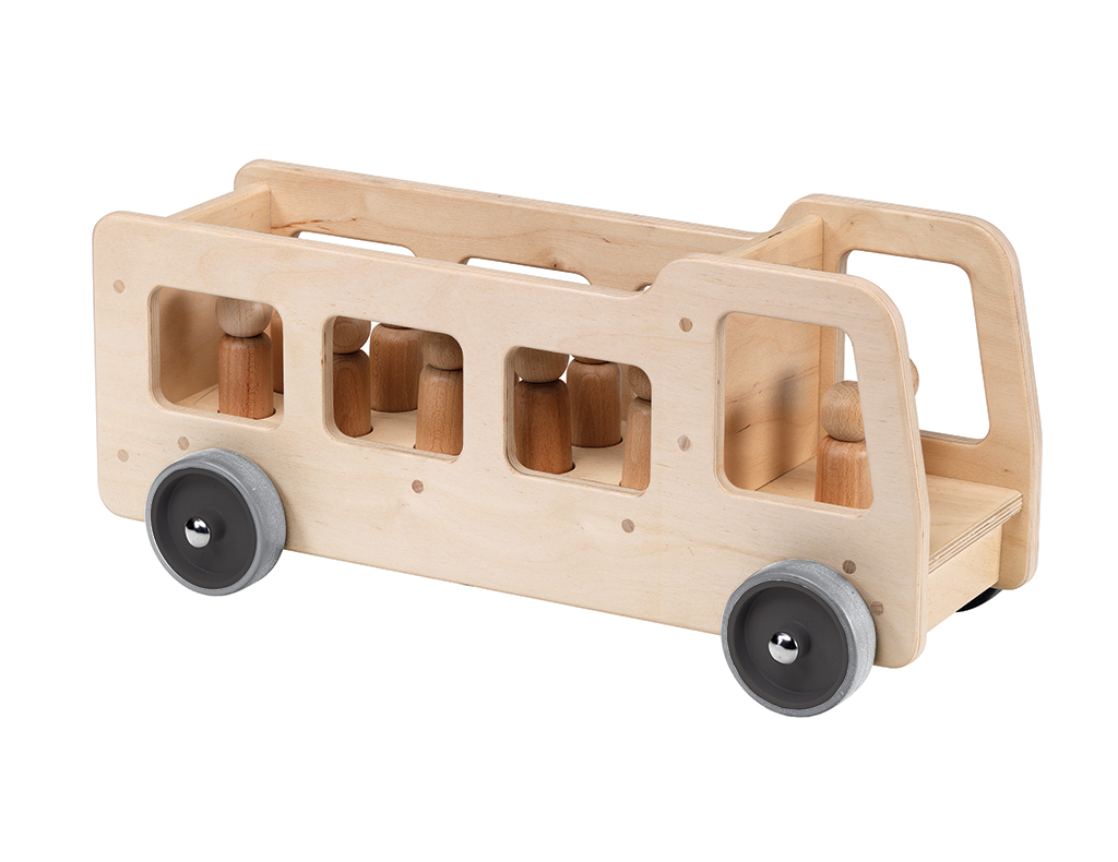 Holzwagen, Kinderbus, Holzspielzeug, Räder, Naturholz, Holzbus, Holzspielzeug, Kinderspielzeug, Holzwagen, Wagen mit Rädern