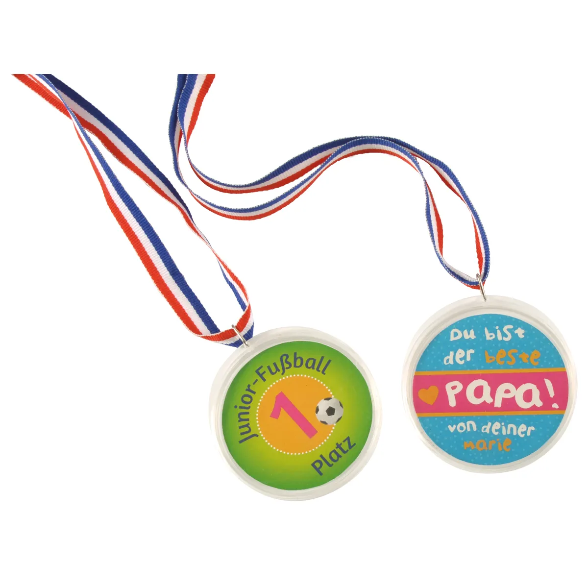 Sportmedaille, Rundmedaille, Geschenkidee, Fußball, Personalisierbar, Medaille, Lanyard, Fußball, Erster Platz, Belohnungsmedaille