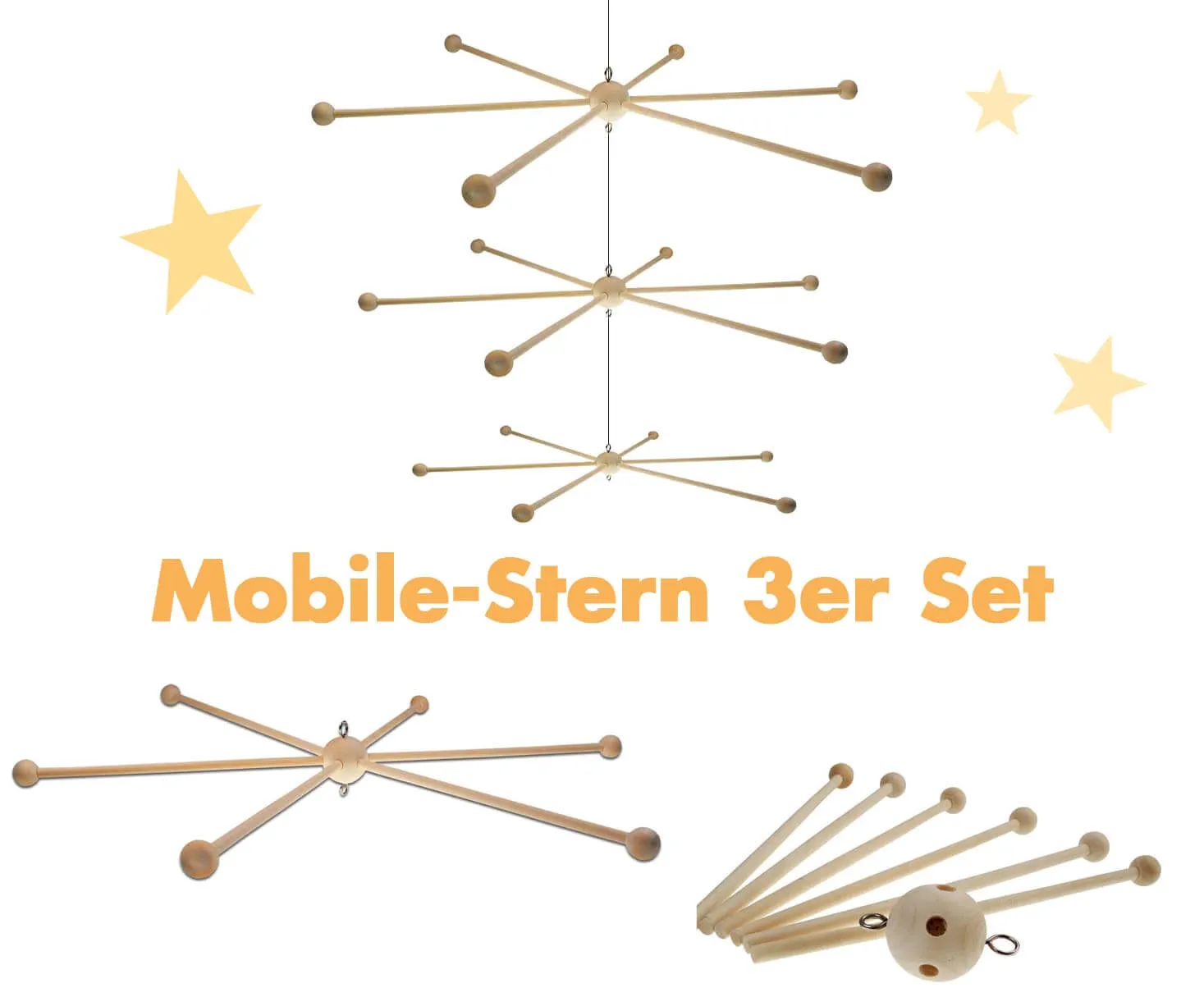 Mobile-Stern 3er-Set Ø20,30,40cm