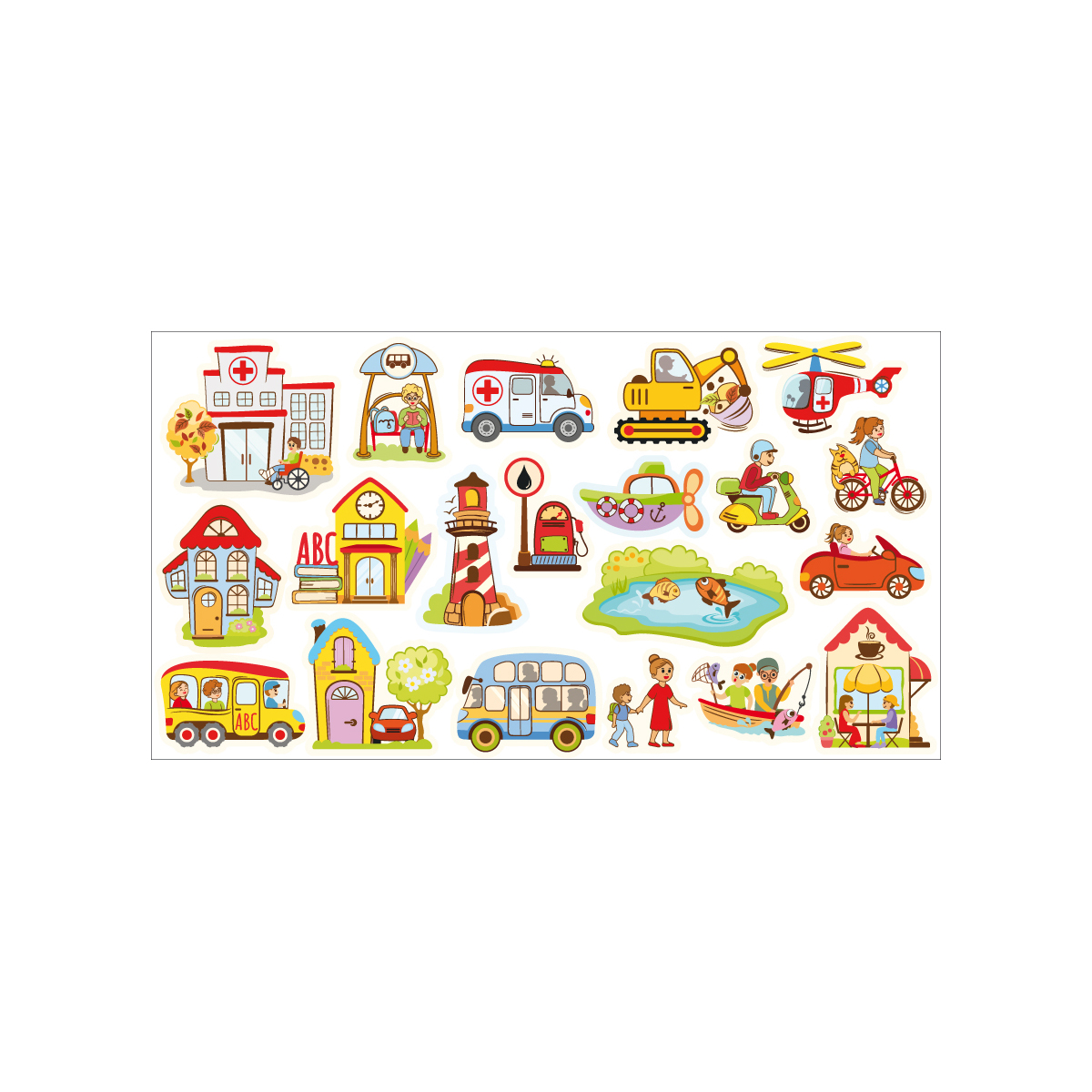 Kinderstadt, Verkehrsmittel, Parkanlage, Luftbild, Schule