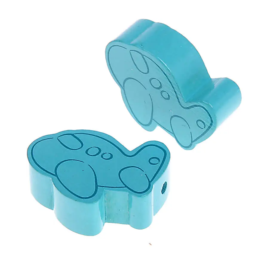Airplane motif bead - 10 pieces light turquoise 149 in stock 