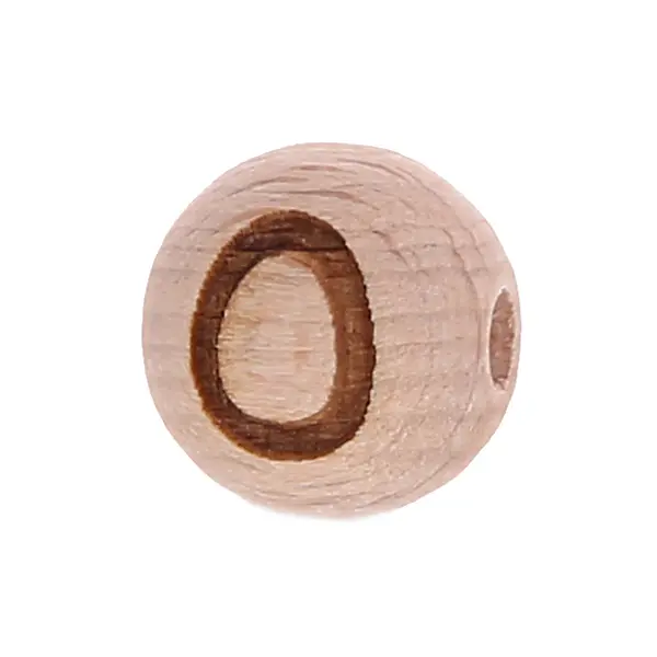 Letter beads 12mm with laser engraving - drilled horizontally O 115 in stock 