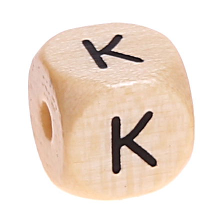 Buchstabenwürfel Holz bedruckt 11 mm B-ware 10 Stück K 0 auf Lager