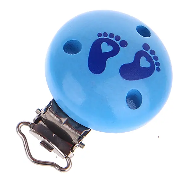 Pacifier clip baby feet sky blue 1 in stock 