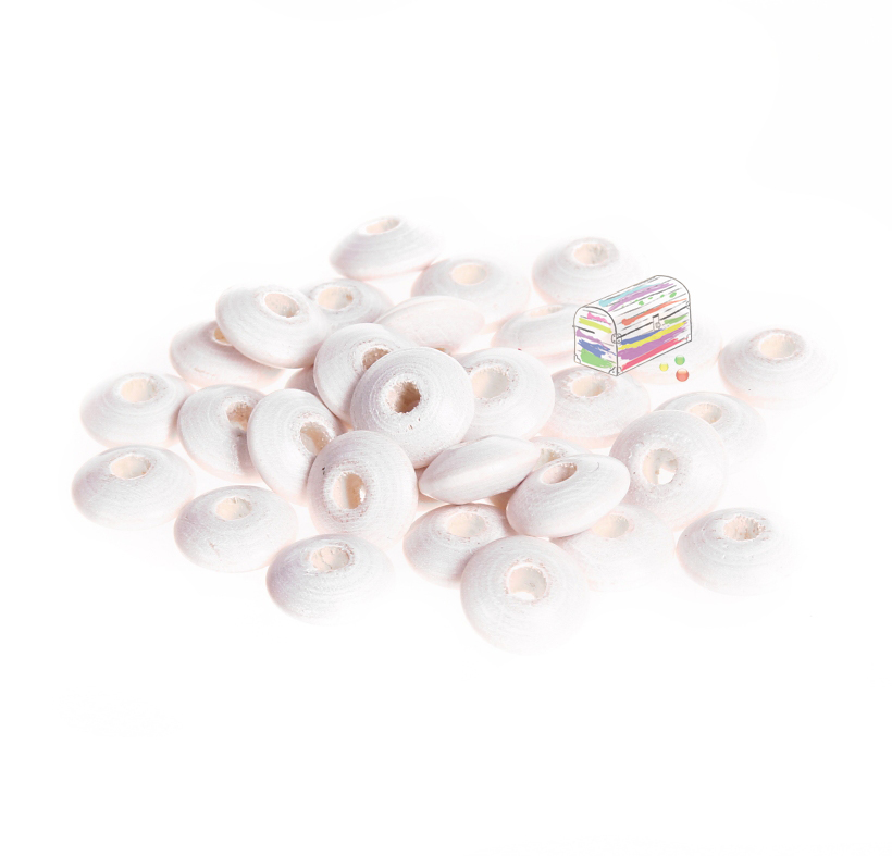 Wooden lenses 10mm - 50 pieces white 171 in stock 