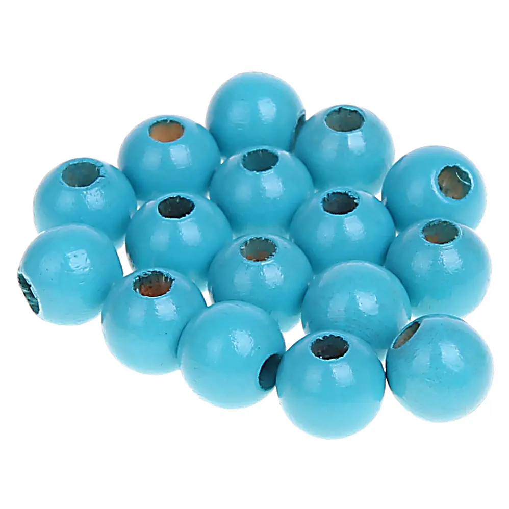 Holzperlen 8mm • 50 Stück helltürkis 123 auf Lager