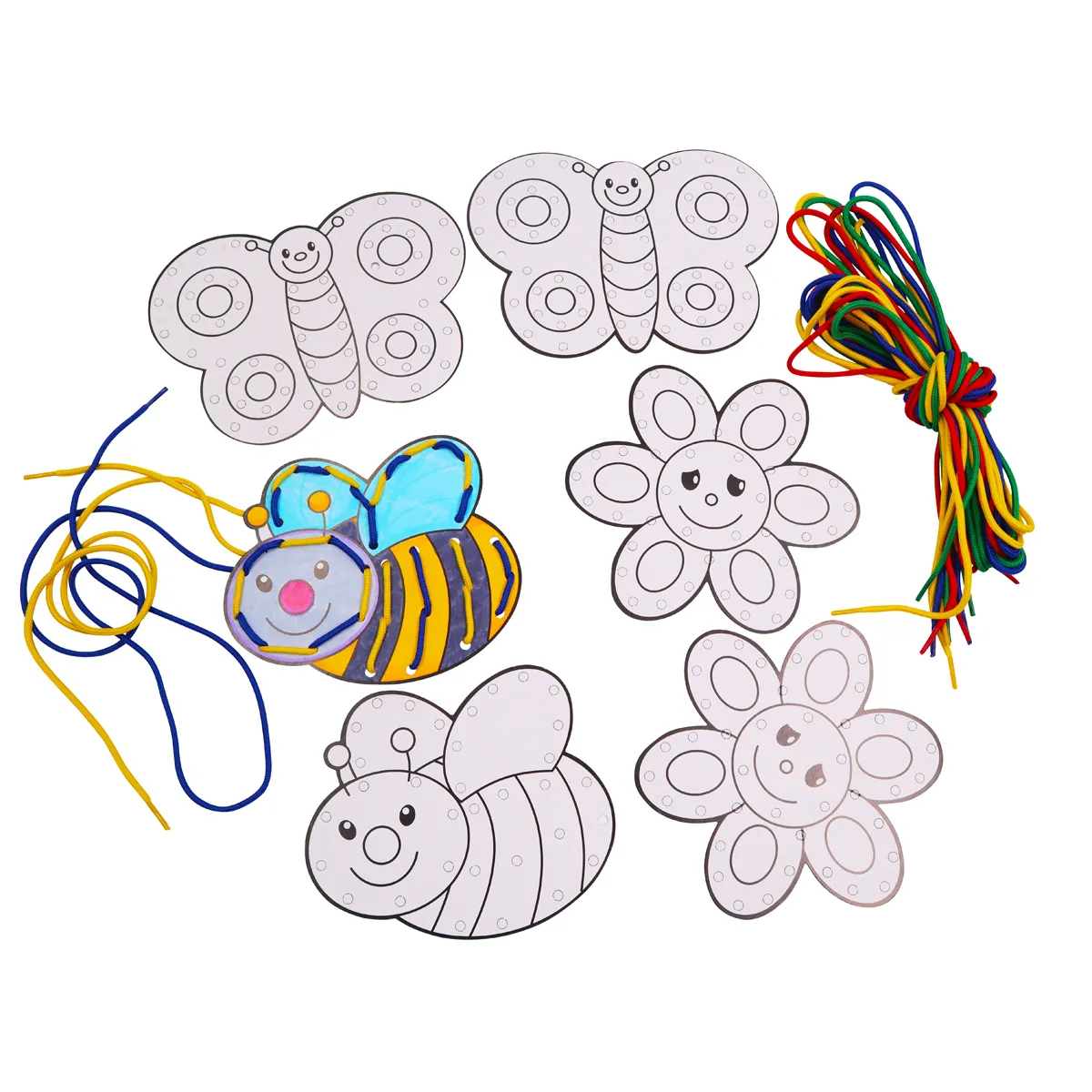 Schmetterling-Puzzle, Papier-Puzzle, Bastelset, Kordel-Schnürset, Floral-Schmetterling, Schmetterling, Blume, Biene, Wiederverwendbares Bastelset, Faden-/Schnurset