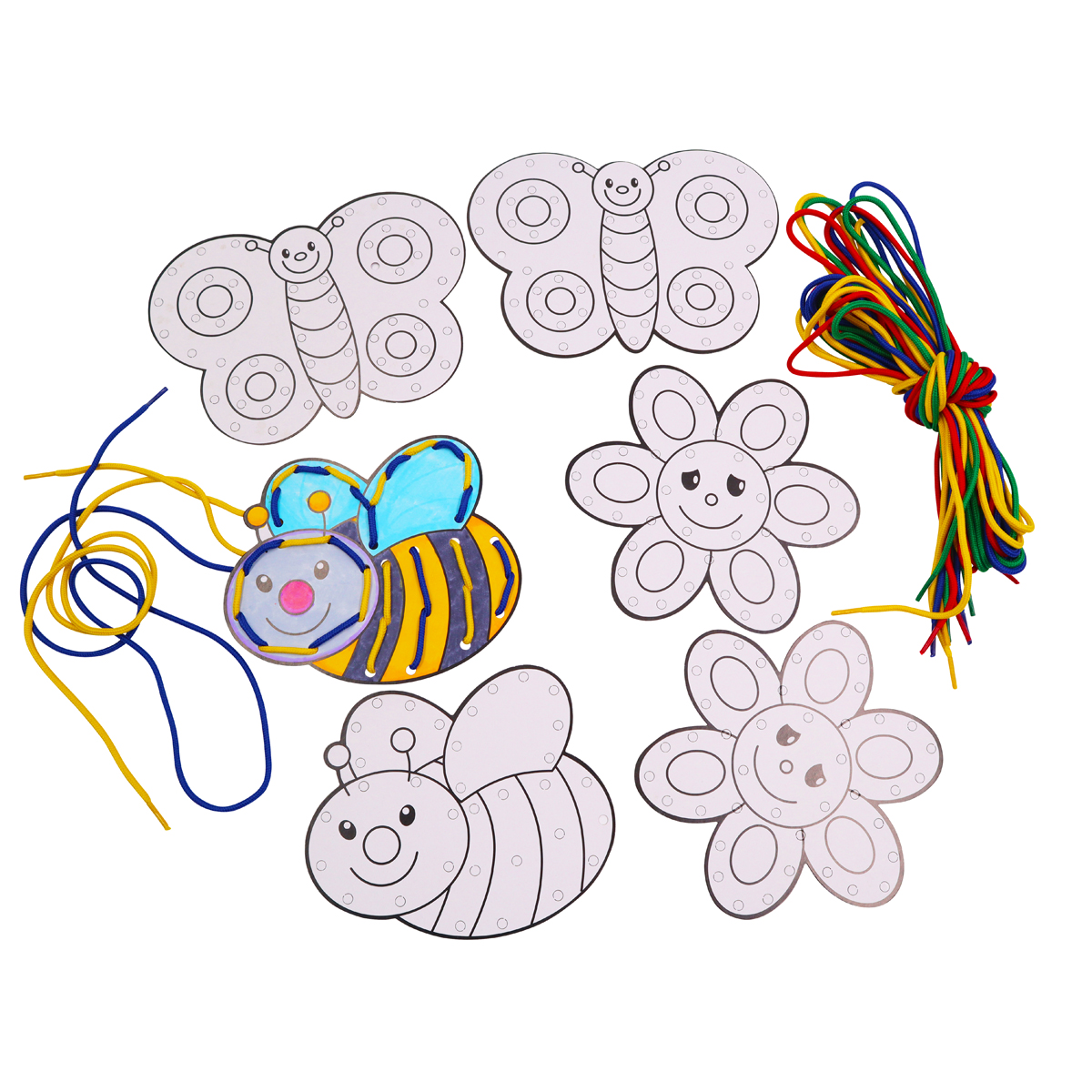 Schmetterling-Puzzle, Papier-Puzzle, Bastelset, Kordel-Schnürset, Floral-Schmetterling, Schmetterling, Blume, Biene, Wiederverwendbares Bastelset, Faden-/Schnurset