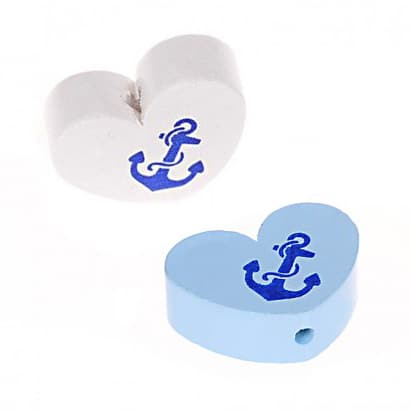 Heart motif bead with anchor