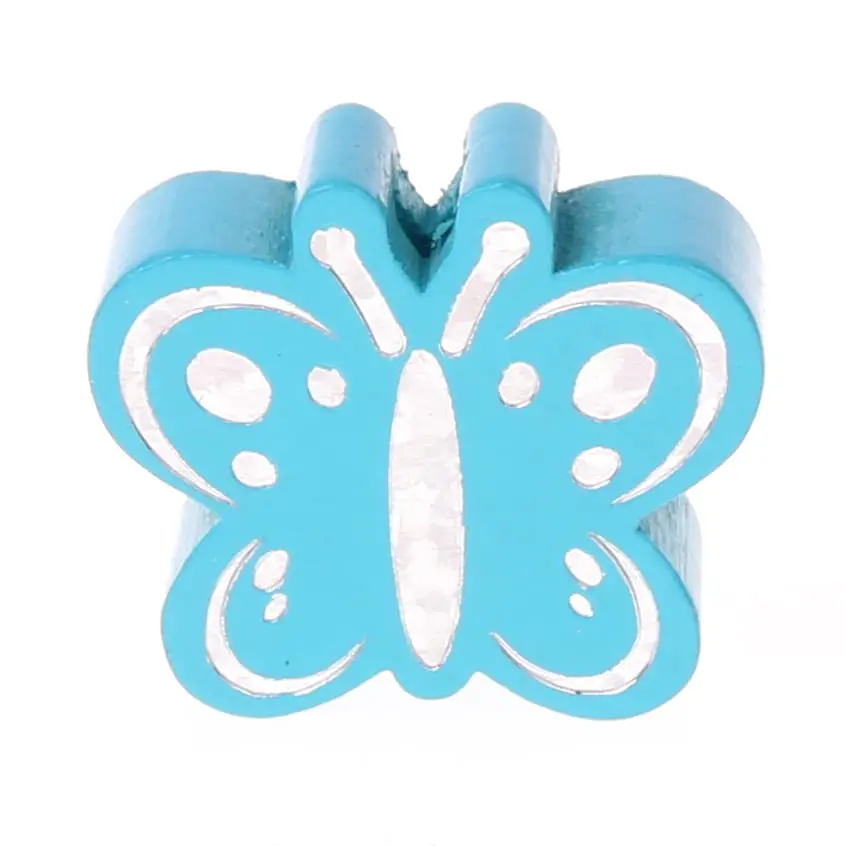 Motif bead butterfly glitter light turquoise 140 in stock 