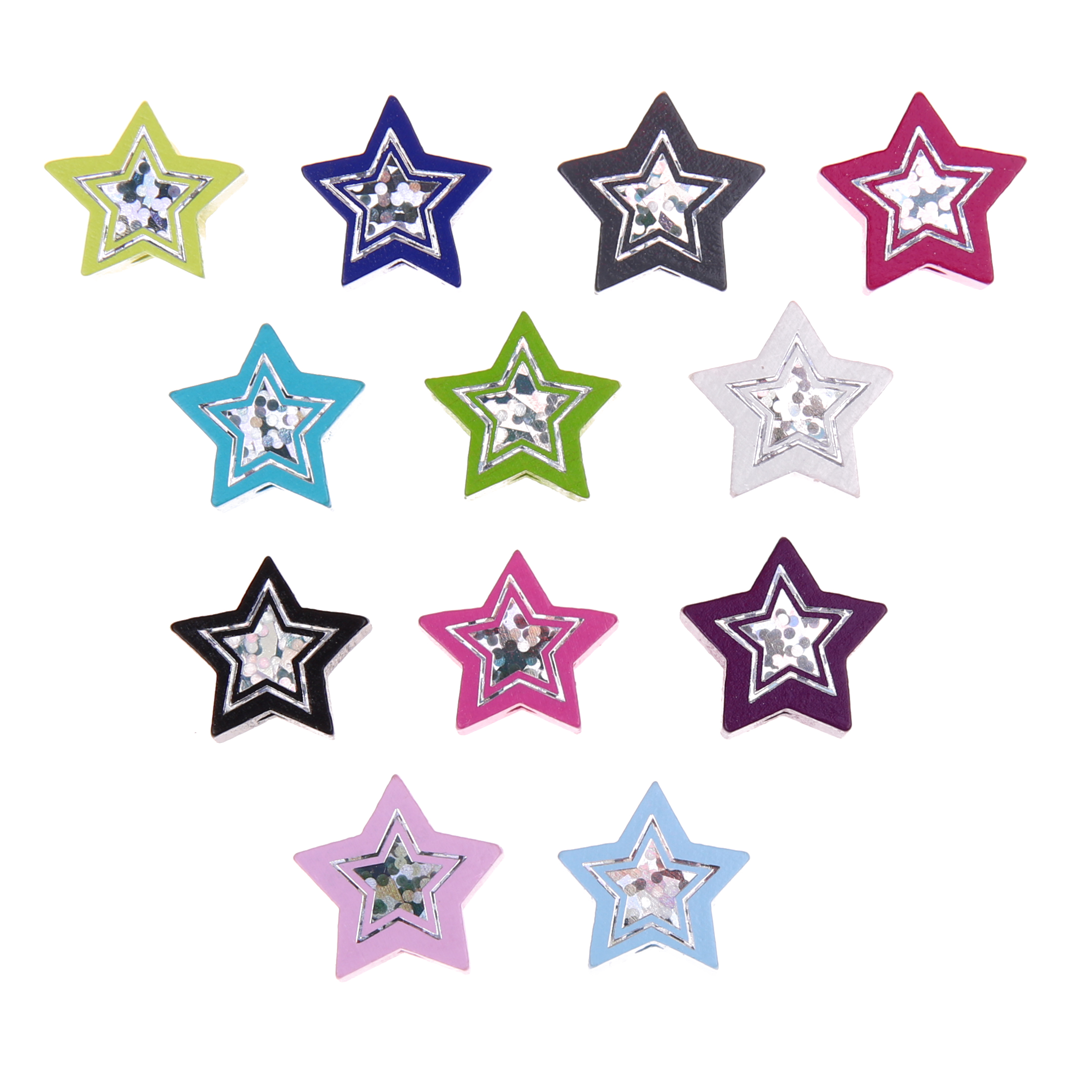 Glitter star motif bead