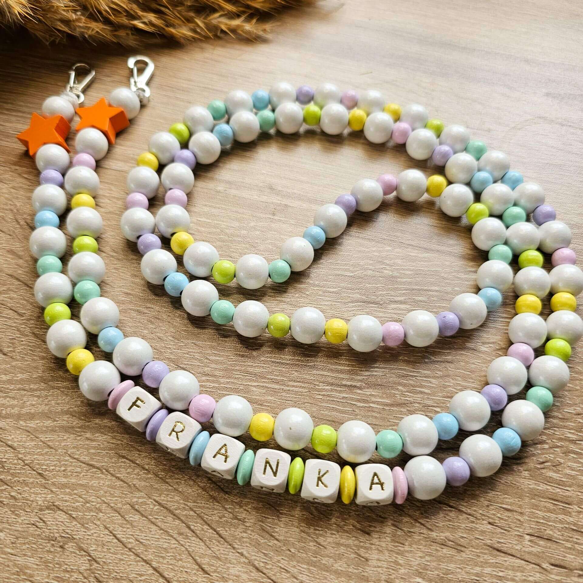 Personalisierte Handykette Holzperlen "sparkle" Bastelset 
