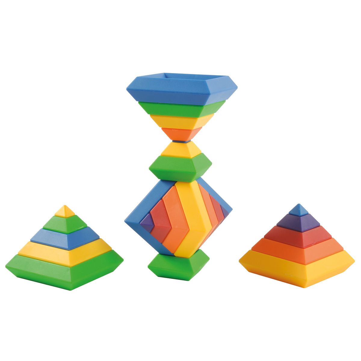 Klemmbausteine, Bausteine, Sandkasten-Spielzeug, Stapelspiel, Mehrfarbig, Konstruktionsspielzeug, Pyramide, Stapelspiel, Holz/Plastik-Blocks, Mehrfarbig
