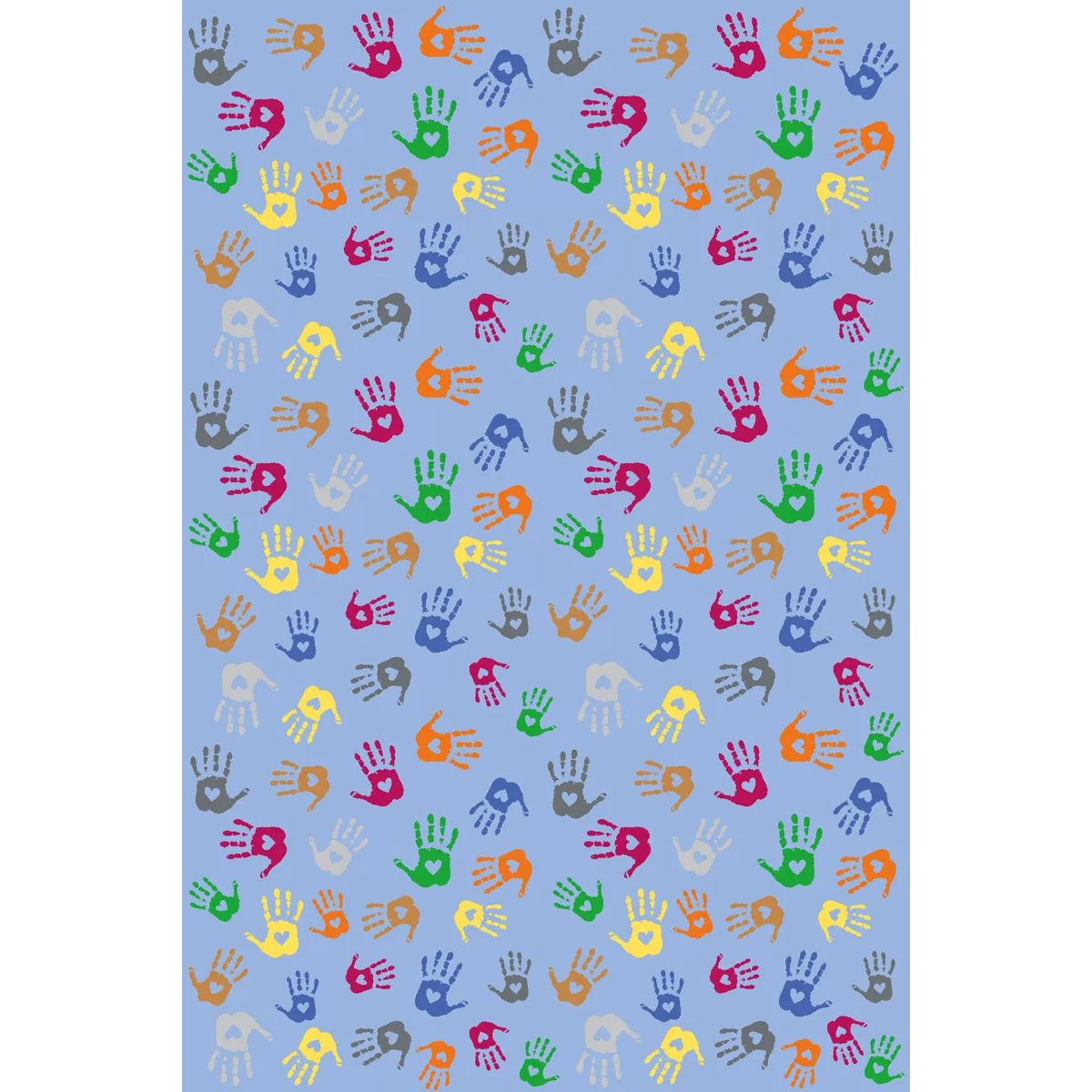 handabdruck, muster, mehrfarbig, blauer_hintergrund, abstraktes_muster, Muster, Handabdruck, Bunt, Stoff, Hintergrund