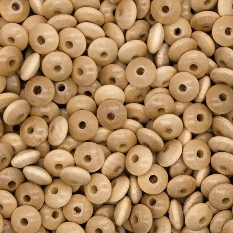 Wooden lenses 14mm - 50 pieces nature 63 in stock 