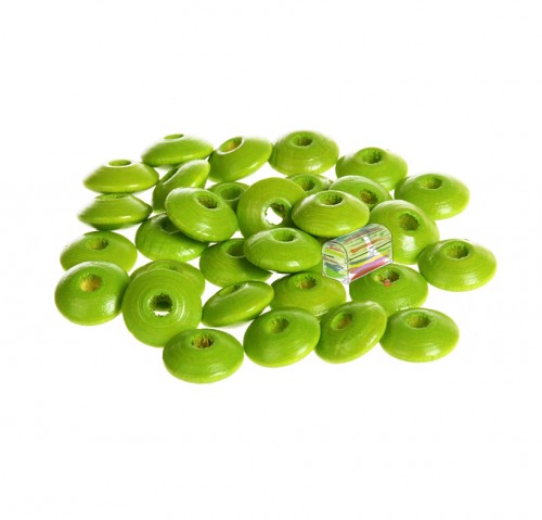 Wooden lenses 10mm - 50 pieces yellow-green 179 in stock 