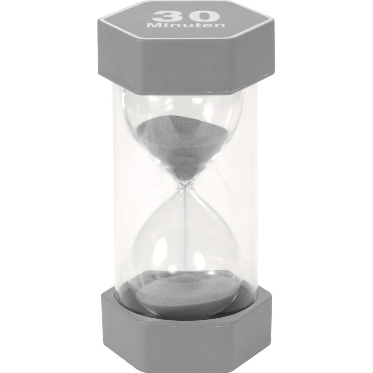 Sanduhr, Küchenzubehör, Timer, Transparent, Grau, Schreibtisch-Timer, Sanduhr, 30 Minuten, Kunststoff, grau