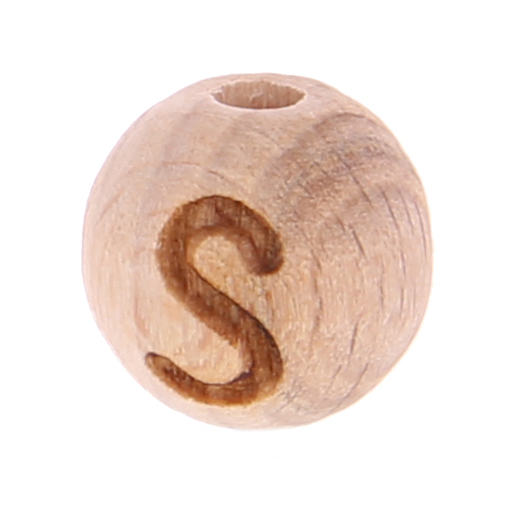 Letter beads 12mm with laser engraving - drilled vertically S 340 in stock 