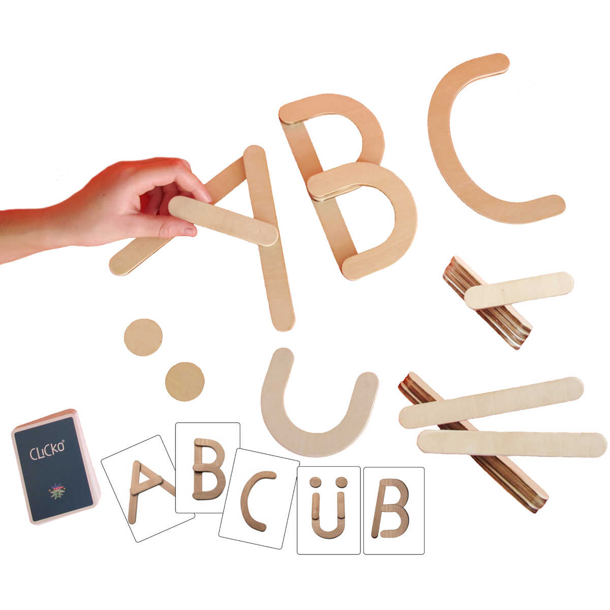Holzbausteine, Bauklötze, Buchstaben, Puzzles, Kinder-Spielzeug