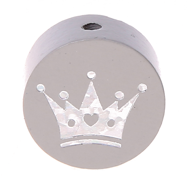 Glitter crown motif bead light gray 1345 in stock 