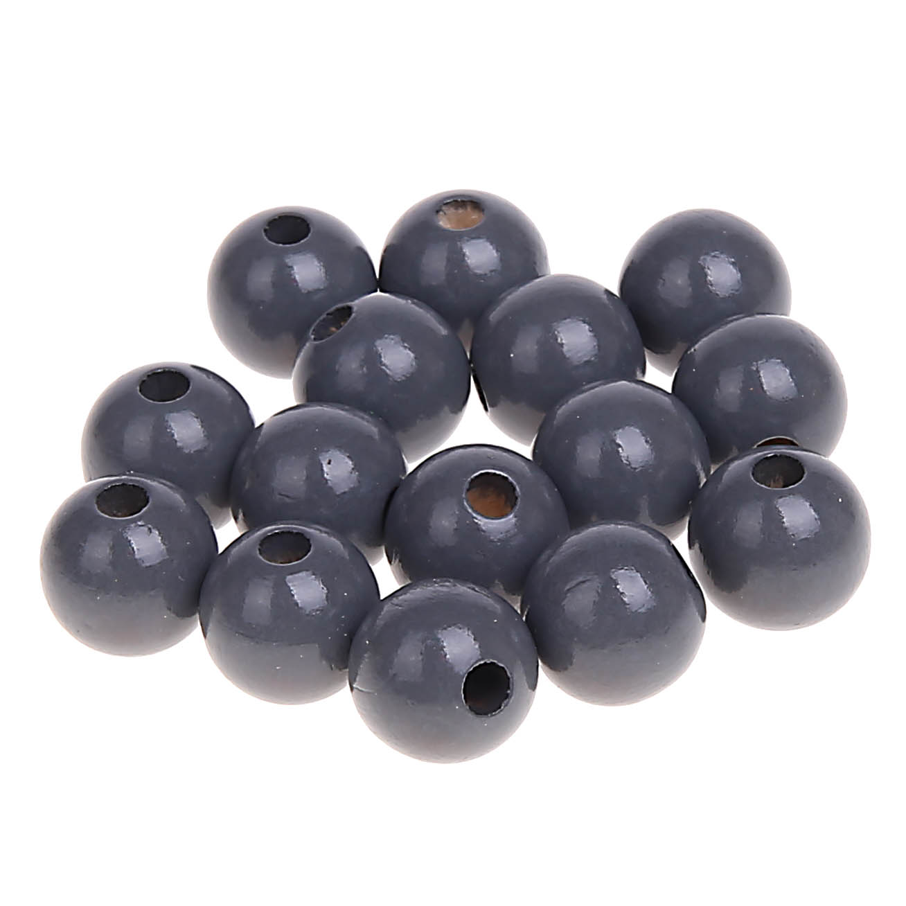 Holzperlen 12mm • 25 Stück grau 87 auf Lager