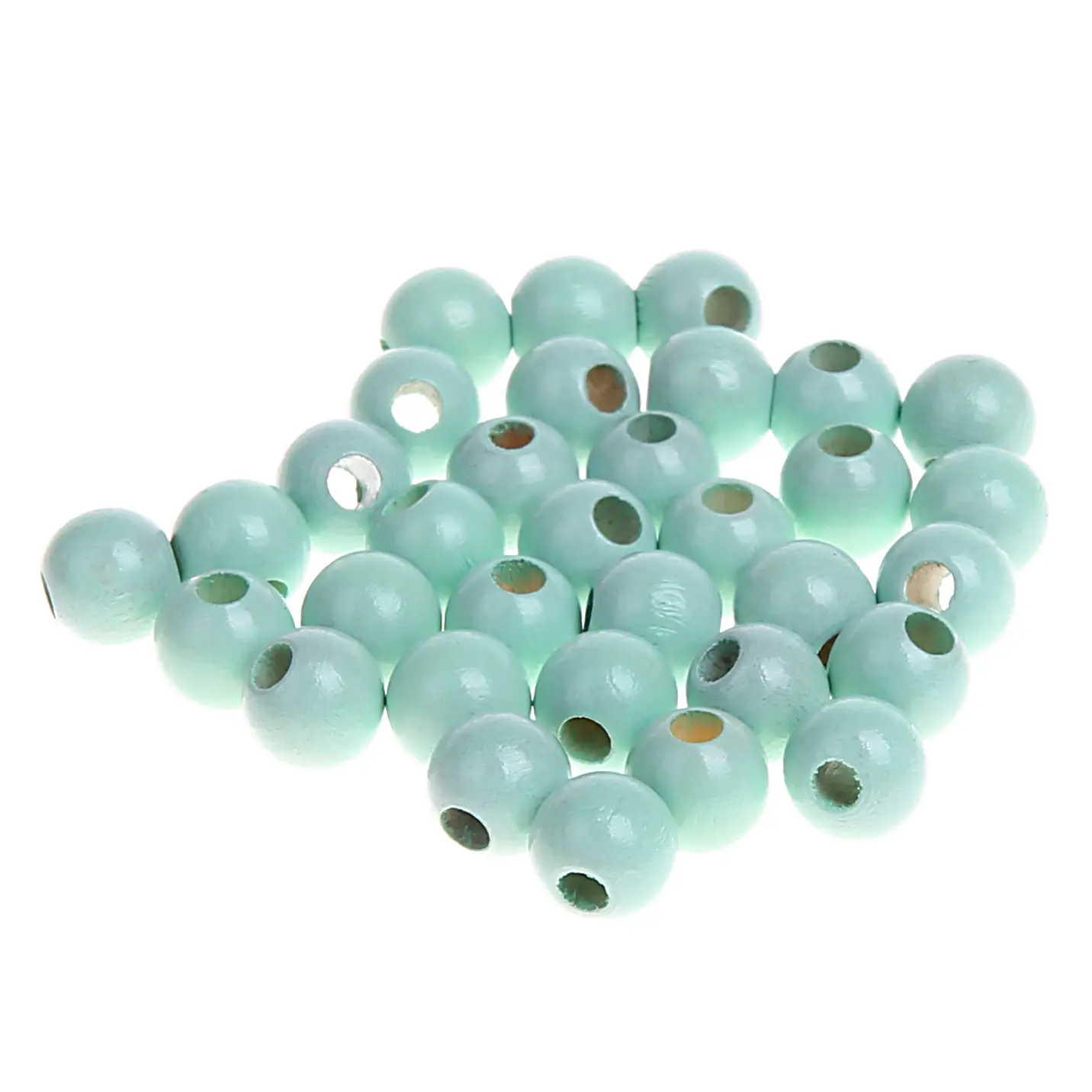 Wooden beads 10mm - 50 pieces mint 76 in stock 
