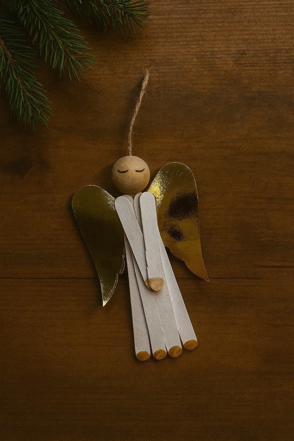 Basteln mit Holzstäbchen: Engel