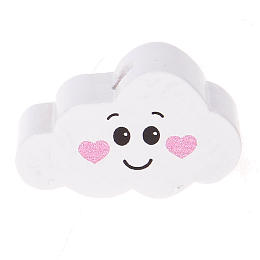 Motivperle Wolke Gesicht weiß-rosa 44 auf Lager