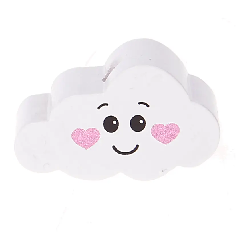 Motif bead cloud face white-pink 50 in stock 