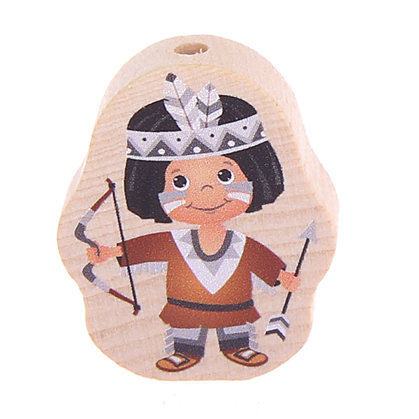 Motif bead natural Indian - Indian woman Indian gray 39 in stock 